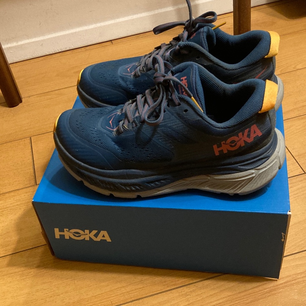 Hoka Women's Blue and Orange Running Shoes - Stinson - 7
